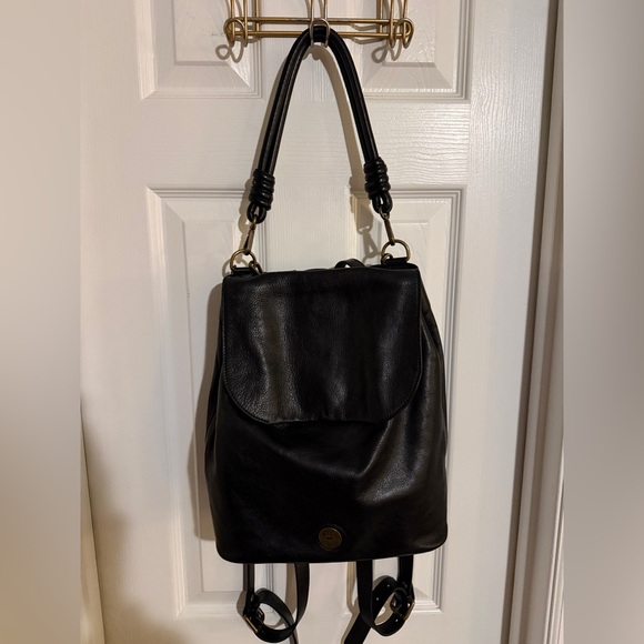 Will Leather Goods Naples Black Leather Backpack